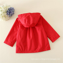 Красные детские одежда цветочным узором детские зимние пальто с капюшоном